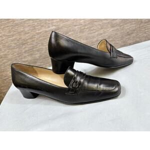 Salvatore Ferragamo Shoes Womens Size 5.5B Black Leather Pumps Made In Italy